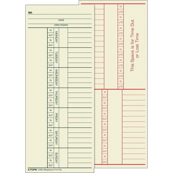 Tops Card, Time, Wkly, 3.37X8.25 Pk TOP1260